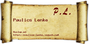 Paulics Lenke névjegykártya